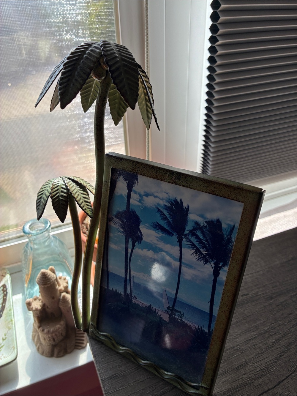Decorative Palm Leaf Photo Frame - Green